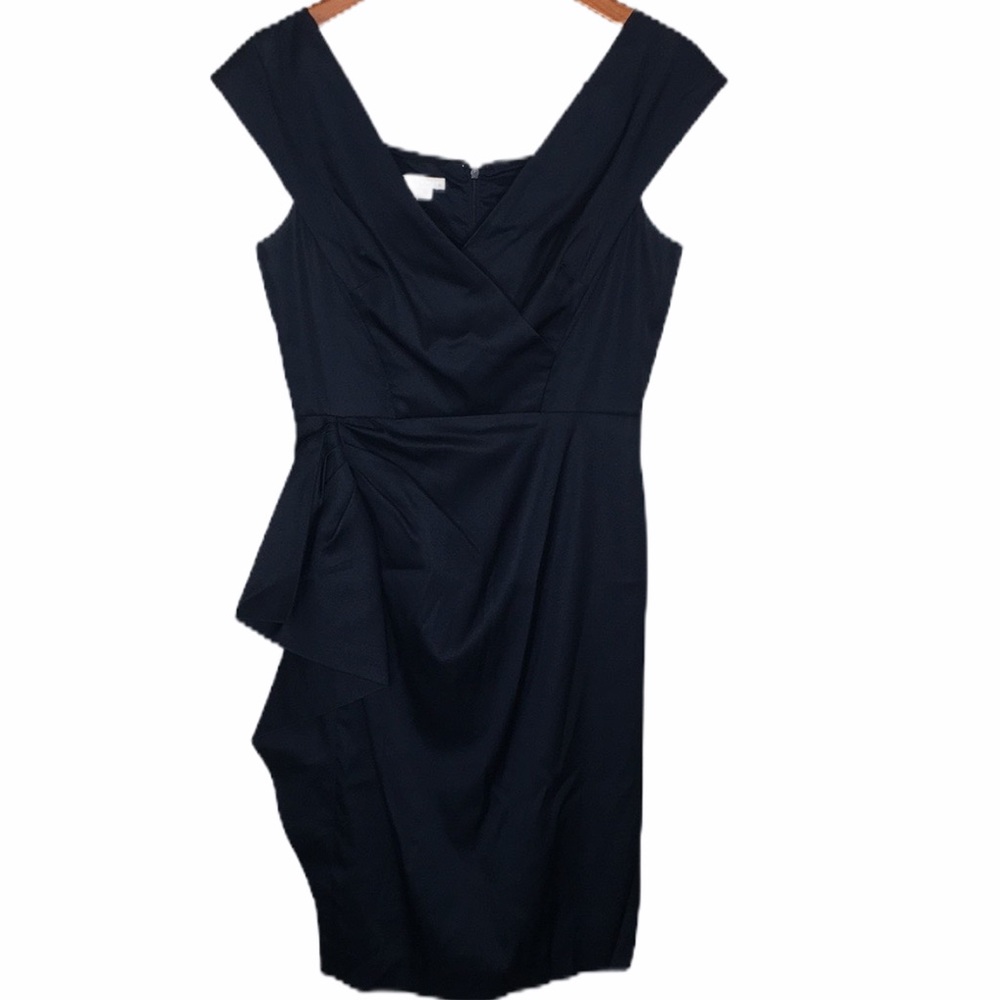 Maggy London Navy Drape Cocktail Dress Sz10